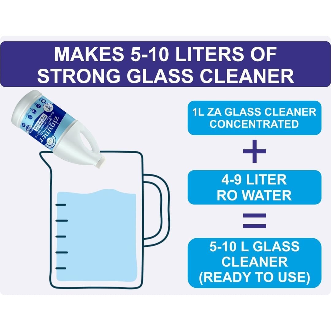 Glass Cleaner Solution Concentrated Formula- 5L (Makes 25-50 Litres) - Image 2