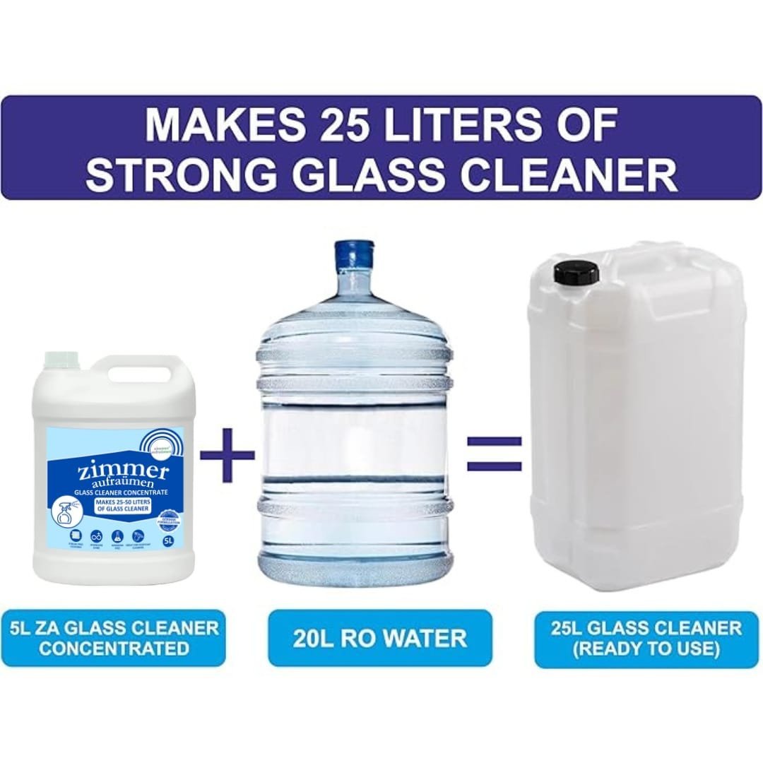 Glass Cleaner Solution Concentrated Formula- 5L (Makes 25-50 Litres) - Image 3