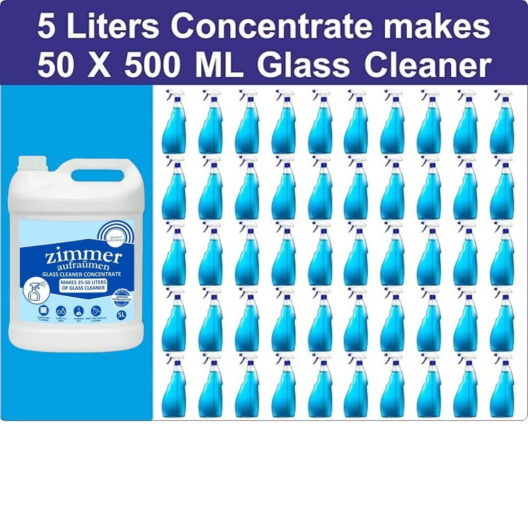 Glass Cleaner Solution Concentrated Formula- 5L (Makes 25-50 Litres) - Image 4