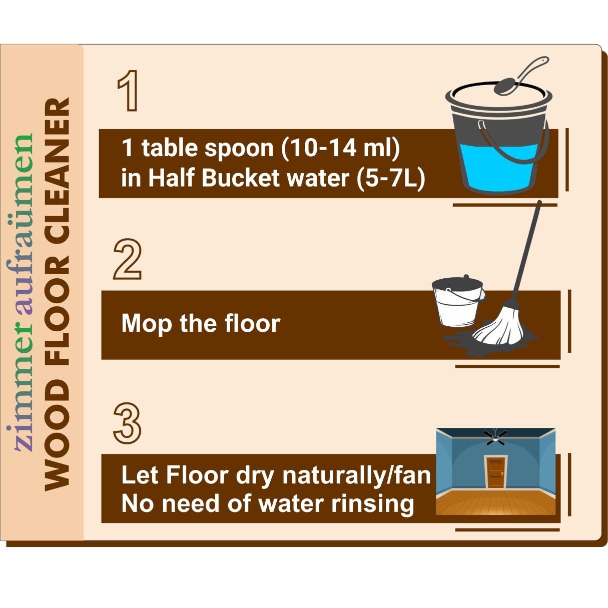 Wooden/Wood Floor Cleaner (Concentrated) - 1L & Wood Polish Spray - 500 ml - Image 5