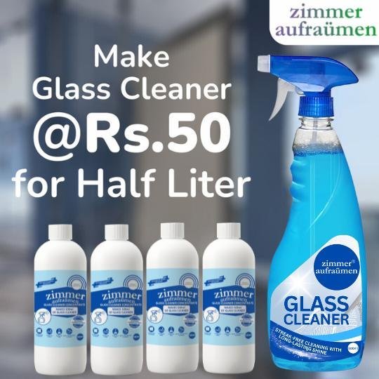 Glass Cleaner(500ml) + 4x50ml Concentrates- makes 2.5 Ltrs. Cleaner - Image 2