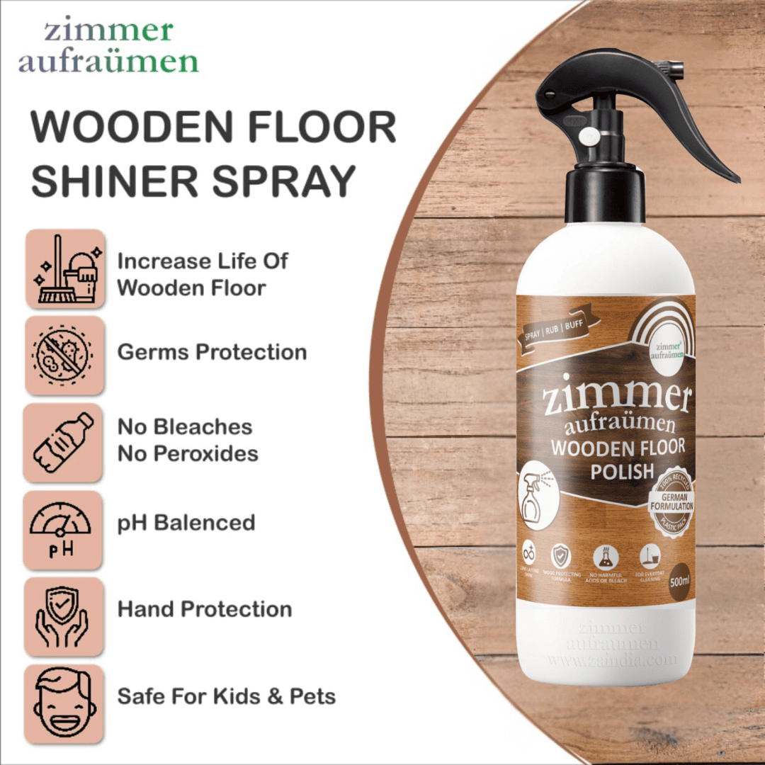 Wooden/Wood Floor Cleaner (Concentrated) - 1L & Wood Polish Spray - 500 ml - Image 3