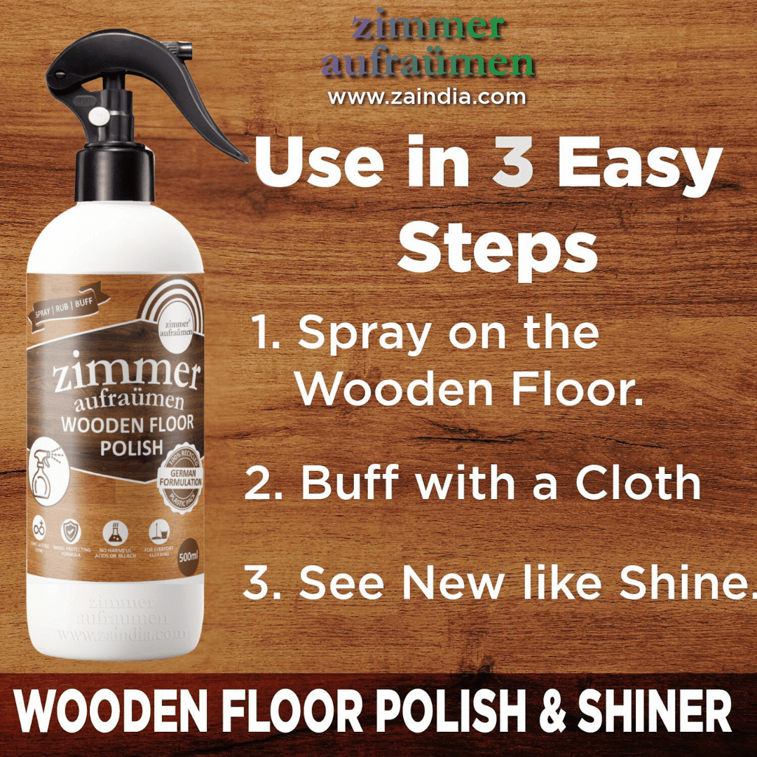 Wooden/Wood Floor Cleaner (Concentrated) - 1L & Wood Polish Spray - 500 ml - Image 2