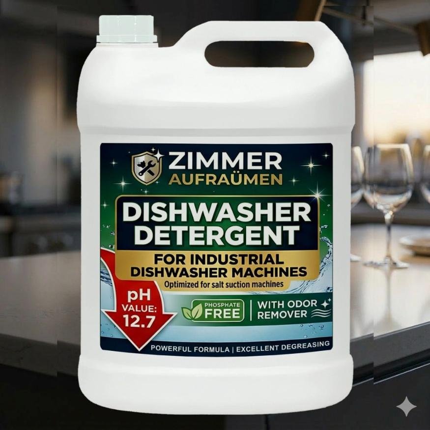 Industrial Dishwasher Machine Detergent Liquid 5L | Zero-Foam | Anti-Scale | For Professional Self-Suction Dishwashers
