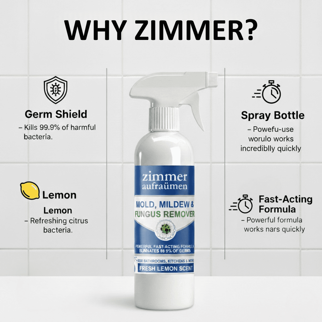 Mold, Mildew & Fungus Remover Spray 500 ml - Fast-Acting Kai (Algae/Moss) Cleaner for Bathrooms & Kitchens - Eliminates 99.9% Germs - Fresh Lemon Scent - Image 4