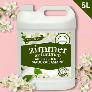 Zimmer Aufraumen Commercial Room Freshener 5 Litre (Madurai Jasmine) – Ready-to-Use, Eco-Friendly Liquid for Hotels & Offices