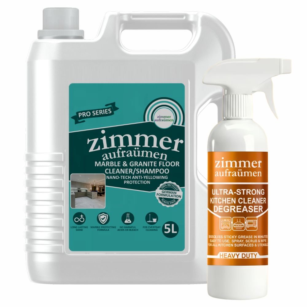 Zimmer Aufraumen Natural Herbal Marble & Granite Floor Cleaner Concentrate 5L + Ultra Kitchen Cleaner Spray